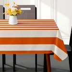 nappe table rayures orange blanche moderne cuisine décoration mariage fête restaurantextérieur