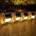 lampe solaire murale extérieure led moderne argentée noire blanche adhésive jardin patio
