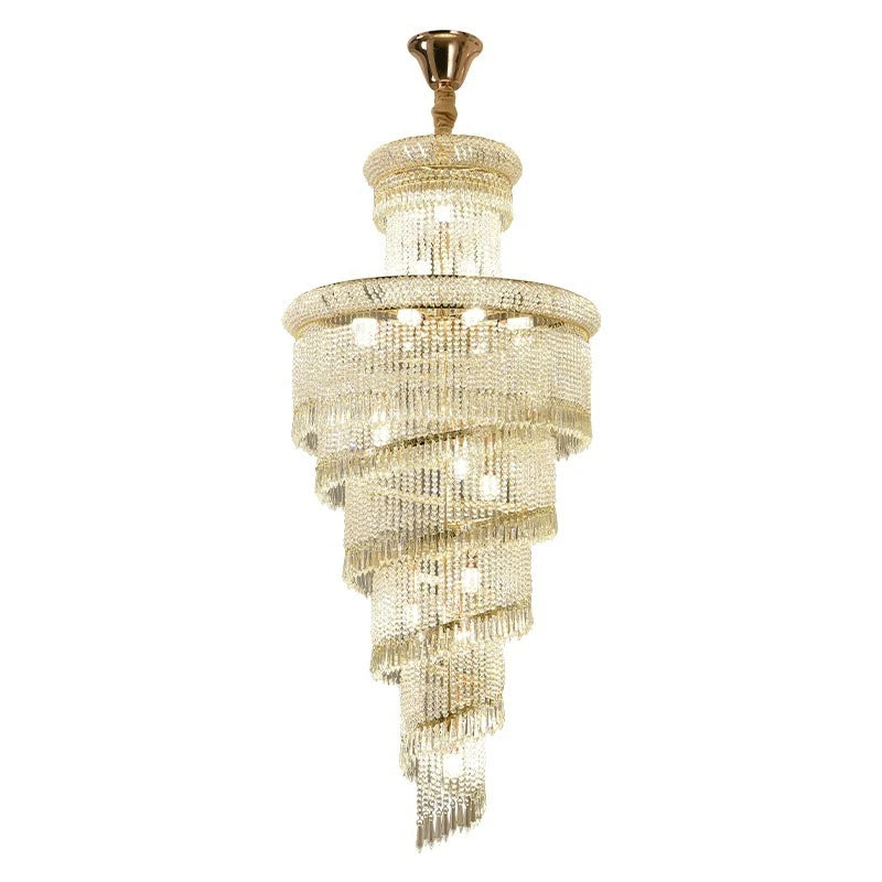 lustre suspendu cristal doré brillantes classique élégant haute luminosité encastrée