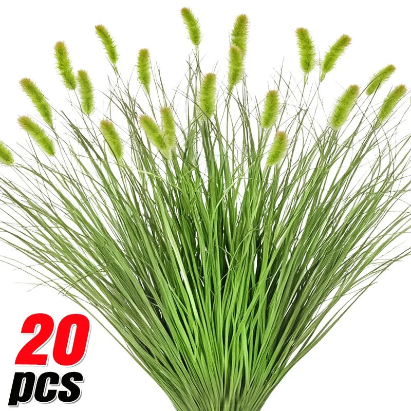 décoration intérieure rustique branches herbe artificielle épis naturels vases vert marron