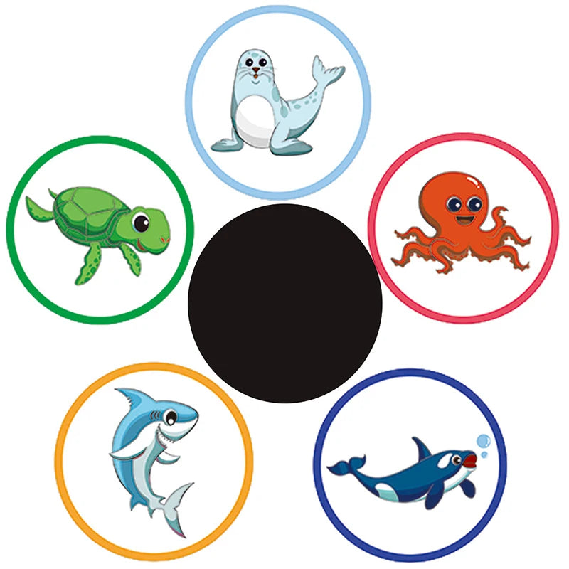 stickers adhésifs animaux cartoon marine vie marine enfants urinoirs éducatifs thermochromiques étanches
