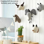 pendants animaux pelucheux bébé chambre décoration éléphant chien cheval buffle