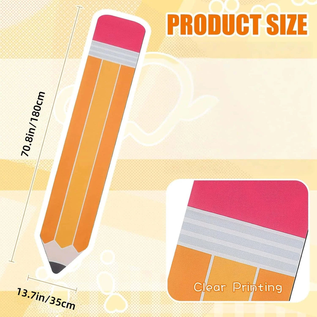 nappe chemin table motif crayon orange jaune rose rentrée scolaire décoration enfant anniversaire festive