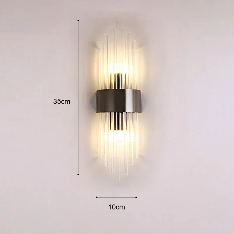 applique murale moderne or transparent acier inoxydable certification rohs ul vde ccc cqc fcc