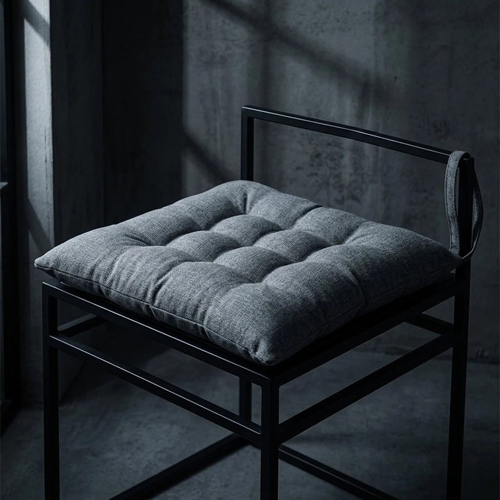 coussin chaise carré épais coton lin antidérapant motif tissé moderne vertclair