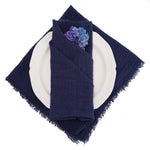 lot serviettes table coton rose franges ruban décorations mariage fête table rustique moderne