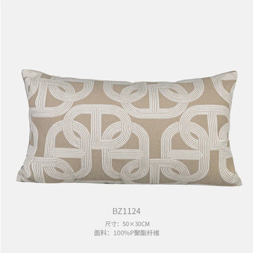 housse coussin carré motif léopard géométrique zigzag texture bouclée moderne polyester