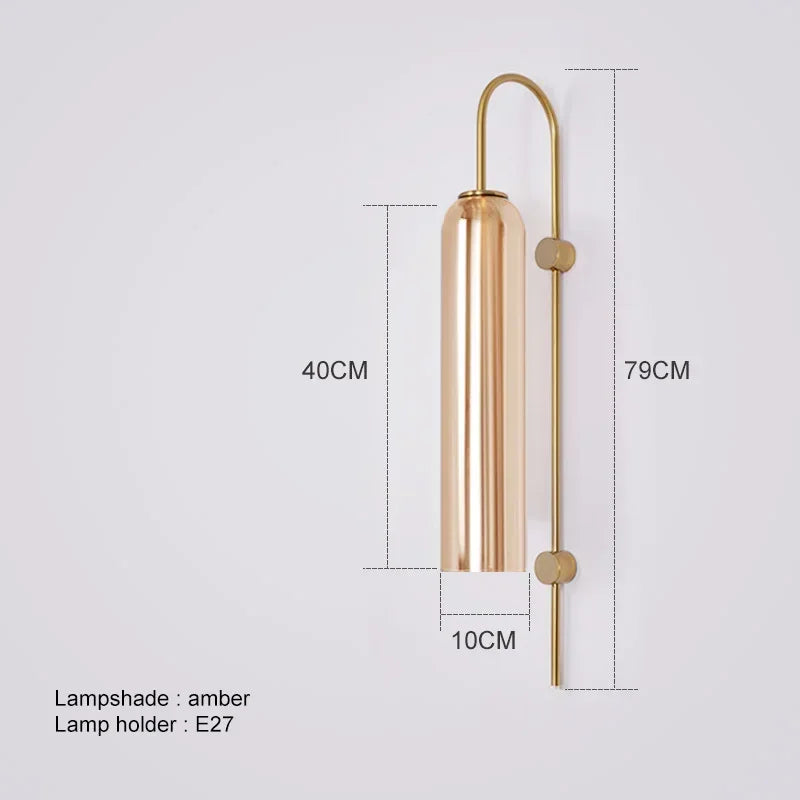 lampe murale moderne or argent transparente élégante câble électrique fixée chambre cuisine