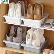 boîtes rangement chaussures blanc gris marron minimaliste moderne étages opaque économie place entrée placard