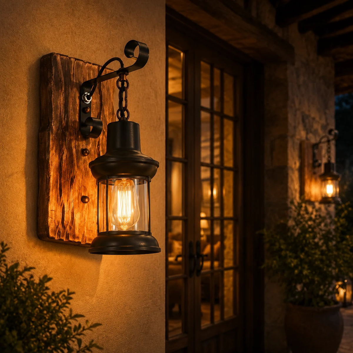 lampe murale industrielle verre opalin abat jour bois ampoule E26 éclairage quotidien cuisine chambre