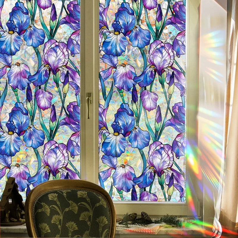film fenêtre décoratif papillons roses feuilles adhésif multicolore protection uv artiste DIY