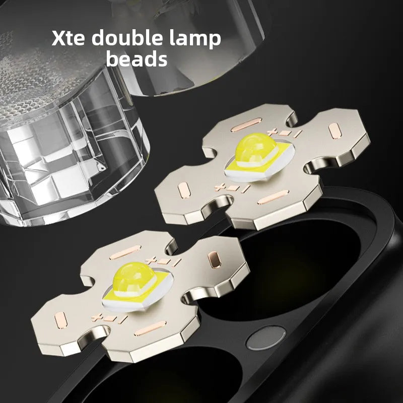 lampe frontale rechargeable led noir jaune étanche longue durée batterieextérieur pêche capteur headlamp multifonctionnelle