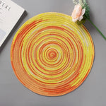 serviettes table multicolores moderne rayures concentriques taille 11cm 18cm 30cm 38cm
