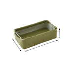 boîtes rangement cuir simili moderne minimaliste beige vert olive noir poignées métalliques