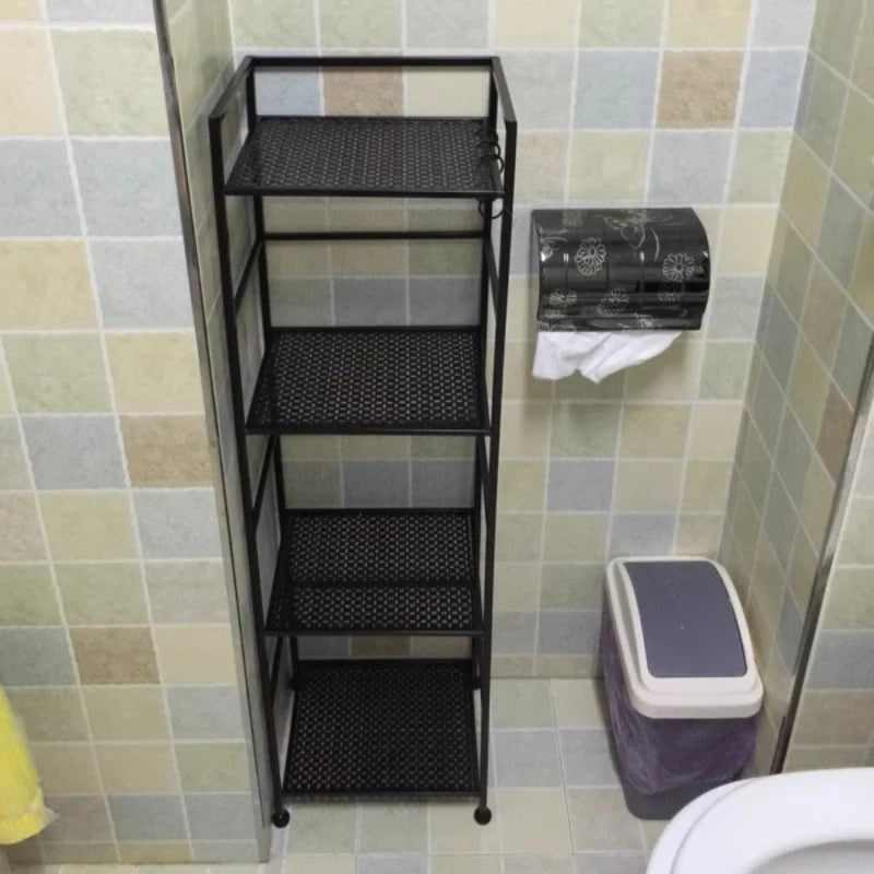 étagère rangement moderne métal noir blanc pieds roulants salle bain multifonctionnelle respectueuse environnement