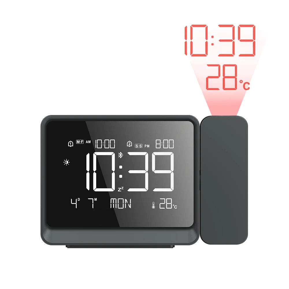 projecteur horloge numérique moderne alarme projection veilleuse écran led câble usbmanuel dutilisation