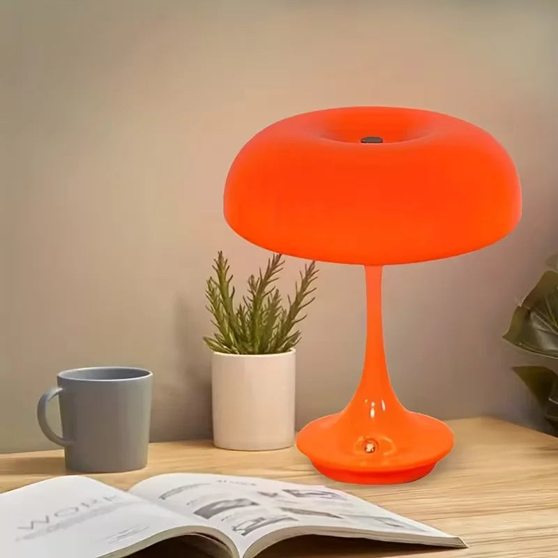 lampe moderne led couleurs réglables charge usb tactile orange sans motif