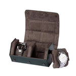 boîte montres cuir velours marron foncé classique portable sécurisée fourre tout