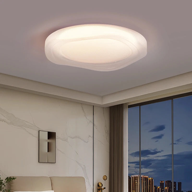 plafonnier moderne blanc rond éclairage quotidien surface opaque lumière led ultra mince