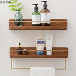étagère murale moderne minimaliste bois naturel doré étagères clips métalliques