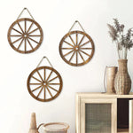 décoration murale bois rustique vintage marron clair rayons symétriques 30cm 25cm 20cm