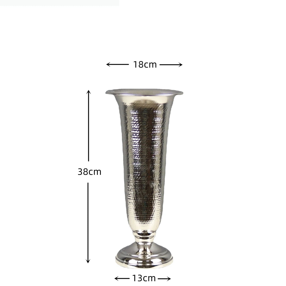 vase métal or argent texture hammered moderne décoration intérieure fleurs artificielles grande taille