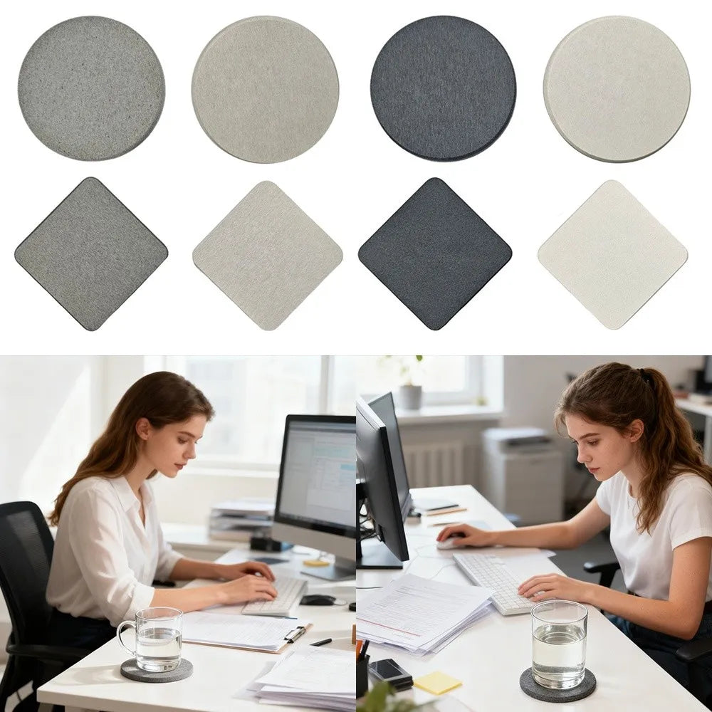 supports verre gris blanc moderne opacité tapis antidérapants polyester rond carré