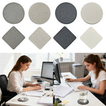 supports verre gris blanc moderne opacité tapis antidérapants polyester rond carré