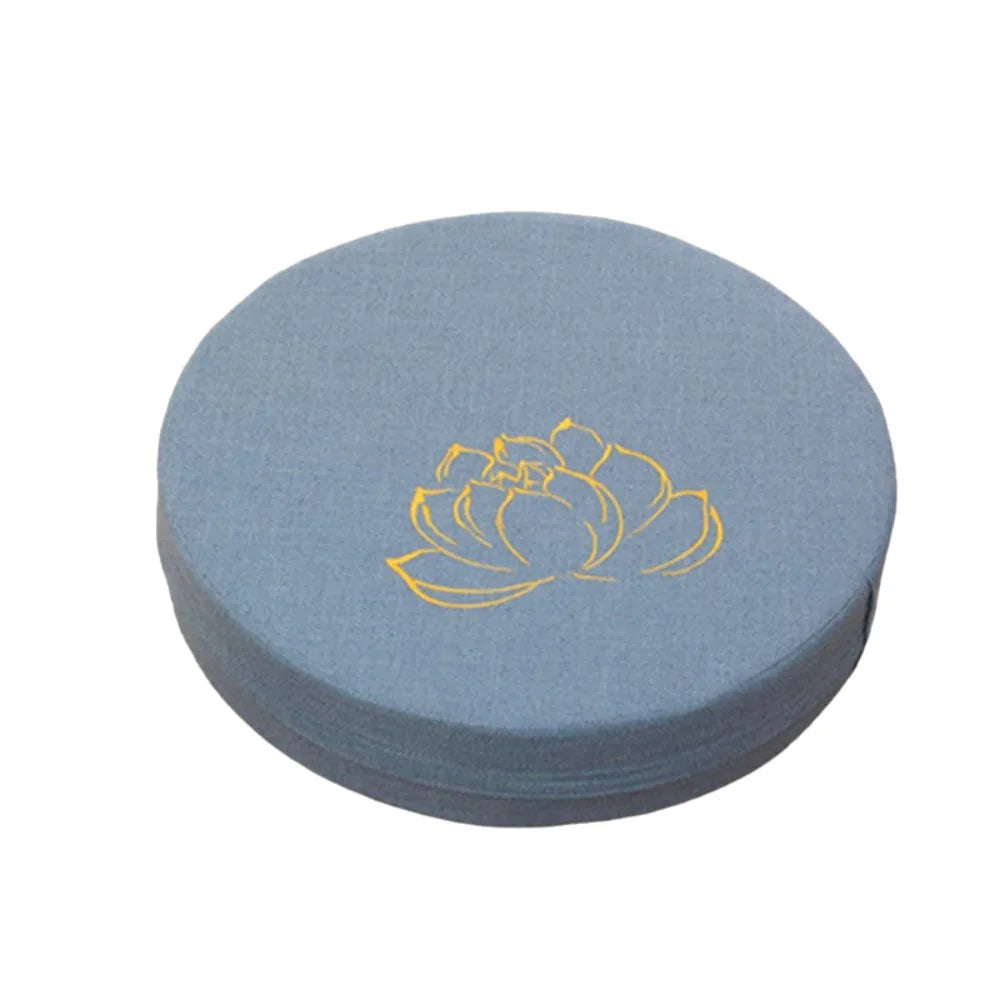 coussin sol yoga méditation fleur lotus brodée mousse épaisse siège salon japonais