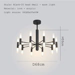 lampe suspendue moderne noir doré tubes transparents structure métallique scandinave led
