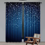 rideau moderne étoiles blanches brillantes bleu foncé opacité 100% polyester 75x166cm 105x230cm 130x210cm