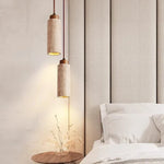 Suspension lumineuse moderne marbrée pierre beige brun salon restaurant étude chambre principal led
