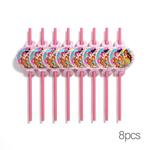 kit décoration anniversaire fille thème fées assiettes gobelets chapeaux boîtes friandises rose bleu