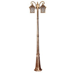 lampadaire classique or noir deux têtes éclairage extérieur ip55 led