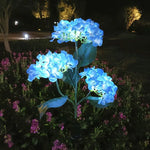 décoration extérieure fleurs artificielles solaires led bleu rose violet blanc moderne jardins allées