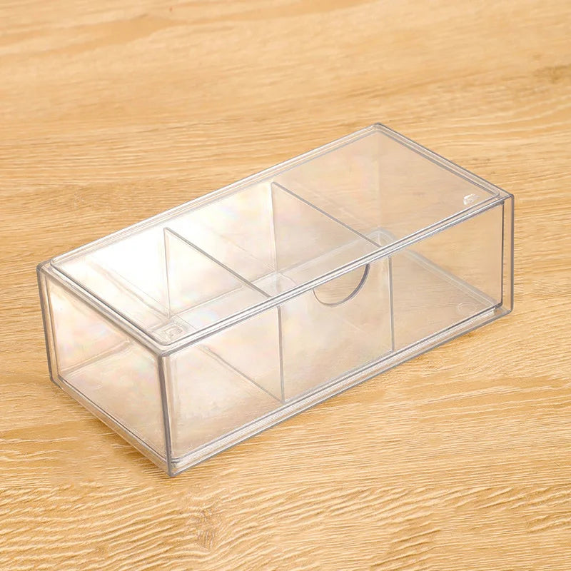 boîtes rangement transparentes empilables tiroirs amovibles moderne organisateur minimalistes