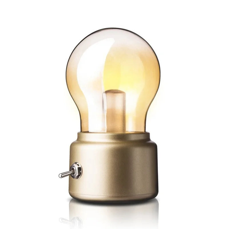 lampe ampoule led rechargeable veilleuse boule transparente noir doré vintage moderne chambre