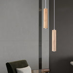 Lampes suspendues bois minimaliste modernes chambre salon éclairage LED marron foncé beigeclair