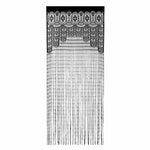 rideau porte séparation bohème dentelle motifs floraux franges transparent maison
