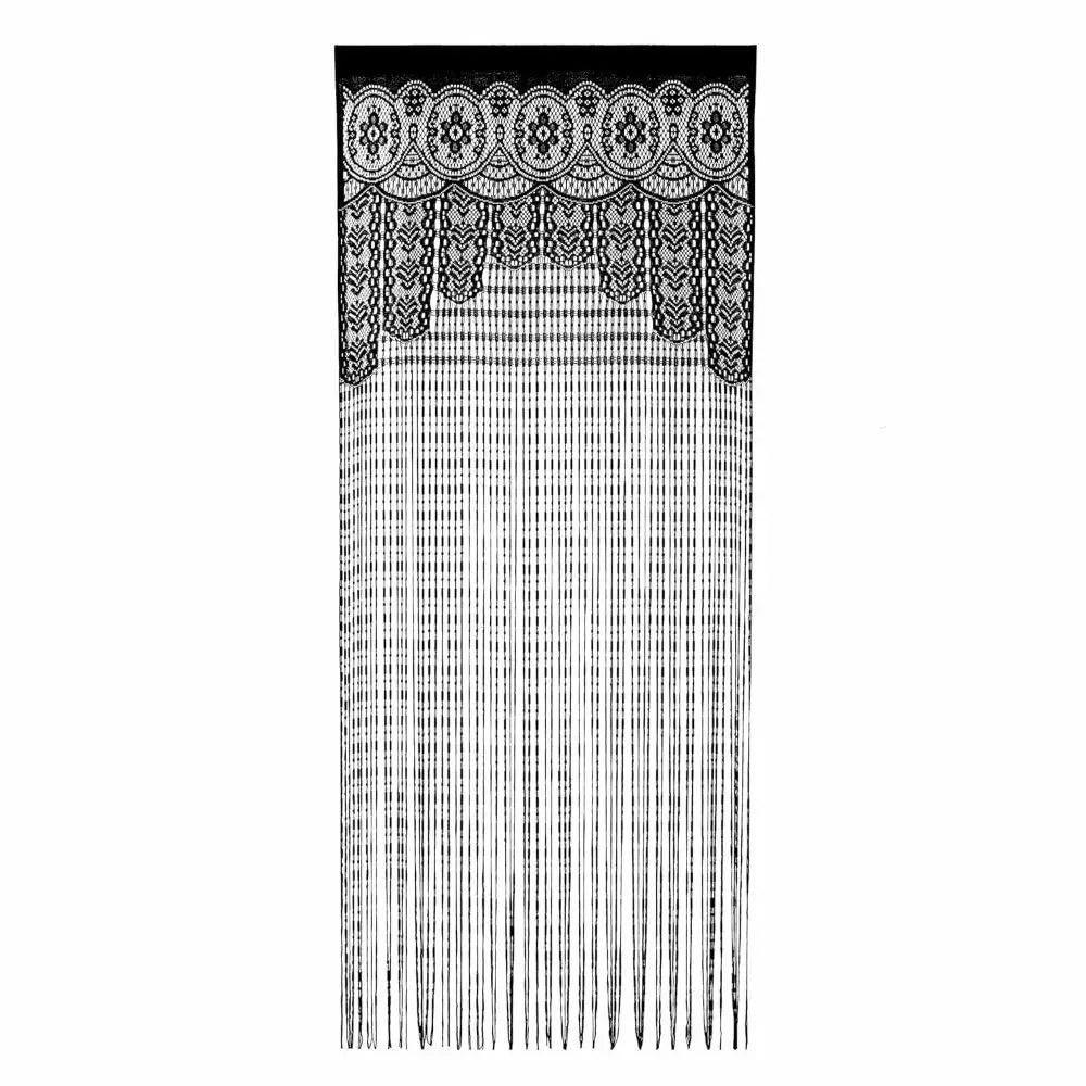 rideau porte séparation bohème dentelle motifs floraux franges transparent maison