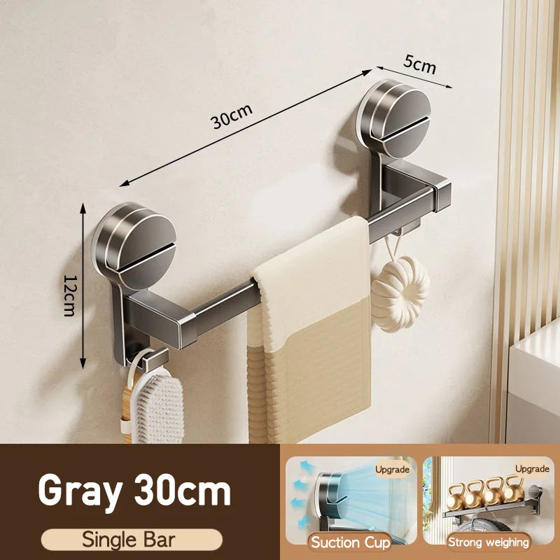 porte serviettes mural argenté lisse ventouse moderne salle bain étagère serviettes slips fixations sans