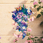 autocollants muraux abstraits papillons fleurs galaxie modernes bleus violets dorés noirs