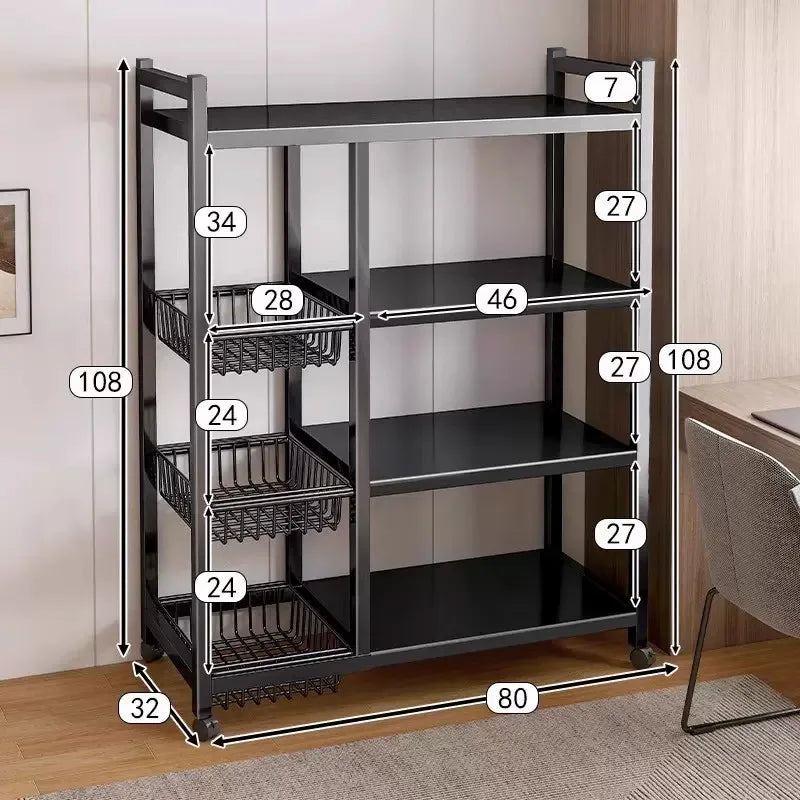 chariot roulette moderne rangement snack épicerie organisation cuisine légumes.storage shelf support mobile multifonctionnel métal