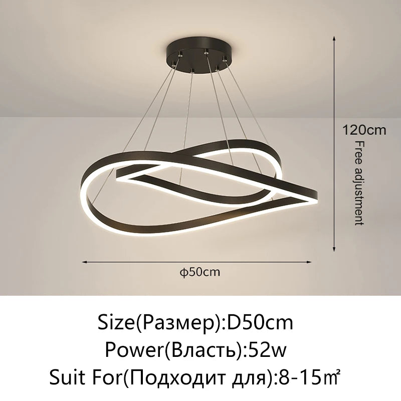 suspension lumineuse led moderne forme géométrique blanc noir minimaliste