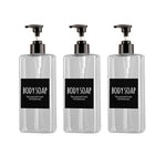 shampooing conditionneur savon main bouteille rechargeable pompe pression noir blanc bleu brun minimaliste