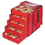Boîte de rangement boules de Noël 5 couches rouge
