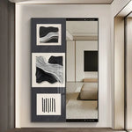 miroir plein longueur cadre mural abstract pattern contemporain maison chambre salon decoration