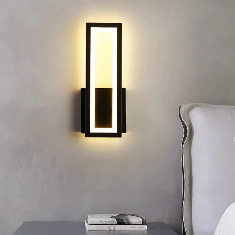lampe murale moderne blanc noir or rectangulaire éclairage quotidien chambre entrée