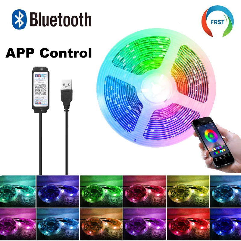ruban led multicolore moderne 10m 20m 30m bluetooth télécommande application chambre