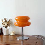 lampe table moderne orange brillante pied métallique variateur trichromatique chambre coucher 249 2000 lumens